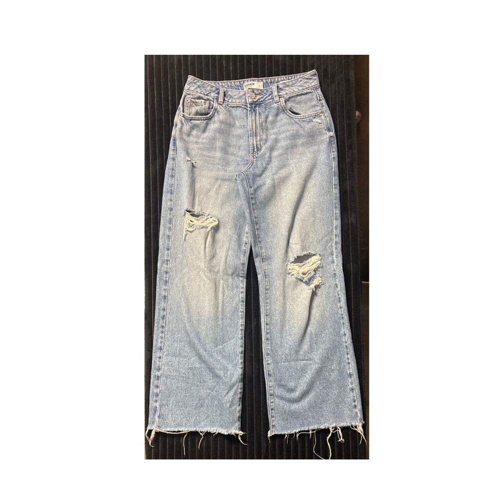 Garage Denim Wide Leg Distressed Fringe Jeans Women’s Size 9 (30x30)